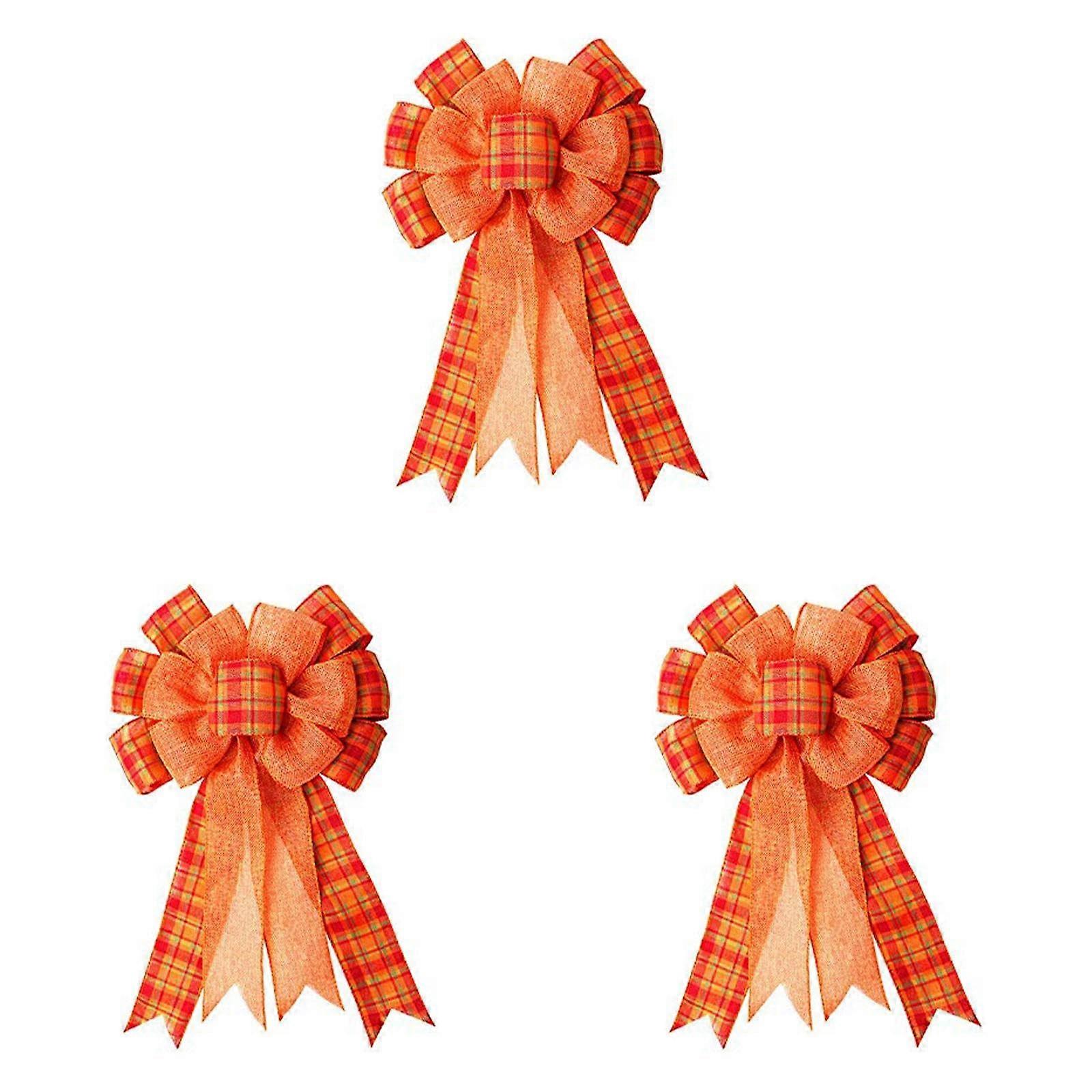 Infrared Heater Patio Large Fall Wreath Gift Bow Orange Buffalo Plaid Check