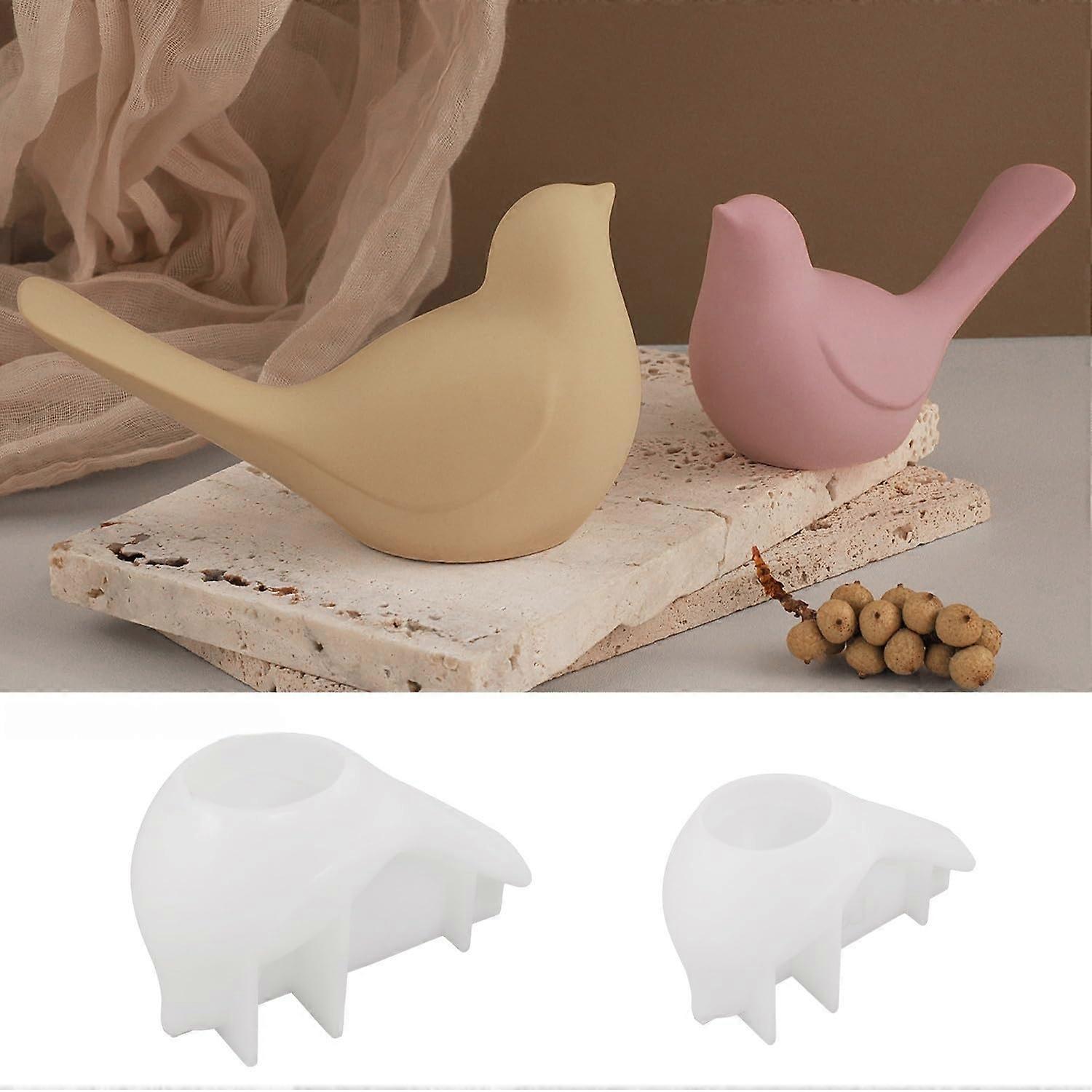 Silicone Moulds for Casting - Pack of 2 Bird 3D Moulds for Spring and Easter Plaster Crafts, Flexible Silicone Material