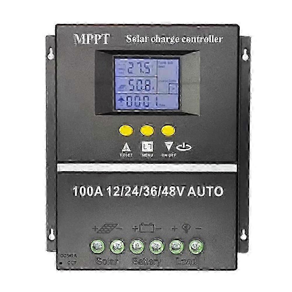100A MPPT Solarladeregler für 12V, 24V, 36V, 48V Wohnmobil und Lithiumbatterien - LCD-Display und intelligenter Dual-USB-Regler