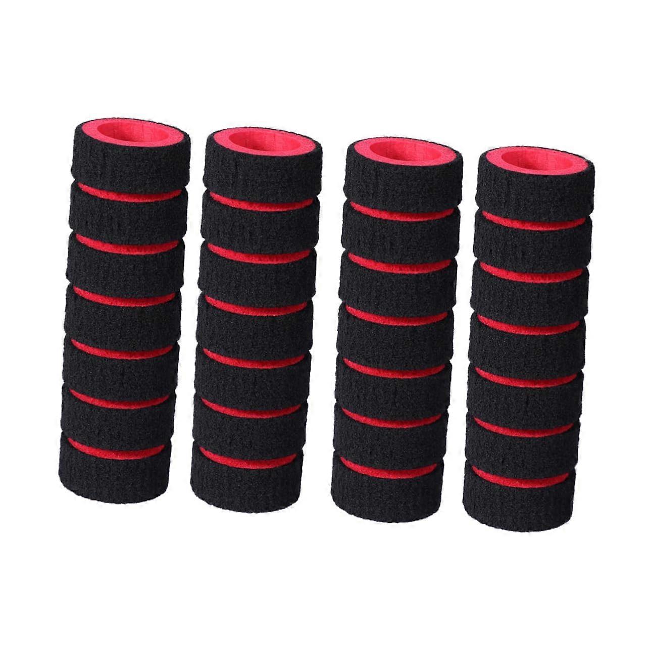 Handle grips with nonslip handles for comfortable vibration absorption, easy installation for various bicycle types, red.