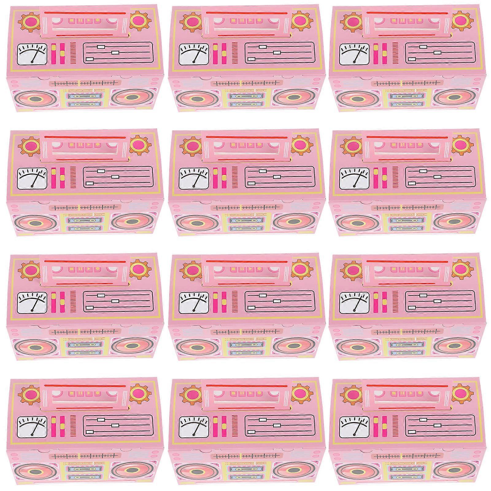 12pcs Retro Cassette Tape Candy Boxes for Music Party Decorations – Portable Goodie Boxes for Treats, Snacks at Themed Events & Celebrations