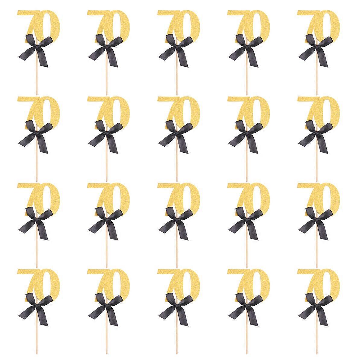 20pcs Multi Color Glitter Paper Birthday Cake Toppers Perfect for Party Decorations and Cupcakes