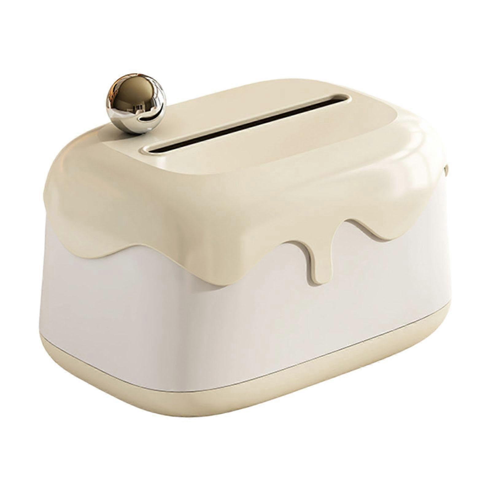 Tissue Box White Organiser With Built-In Spring Paper Towel Dispenser For Car Toilet Hotel Coffee Table