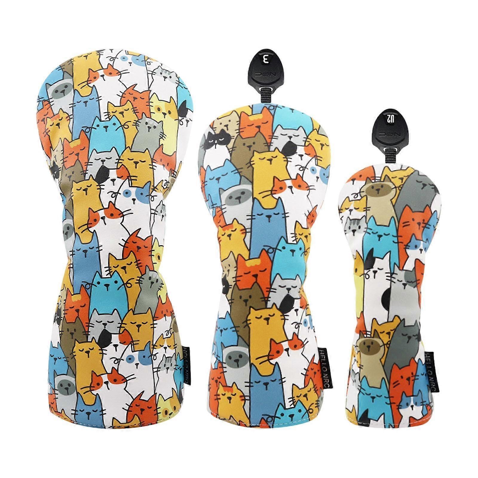 3piece golf wood headcover, golf wood head cover, , golf club cover, long neck protection, protective case for sports