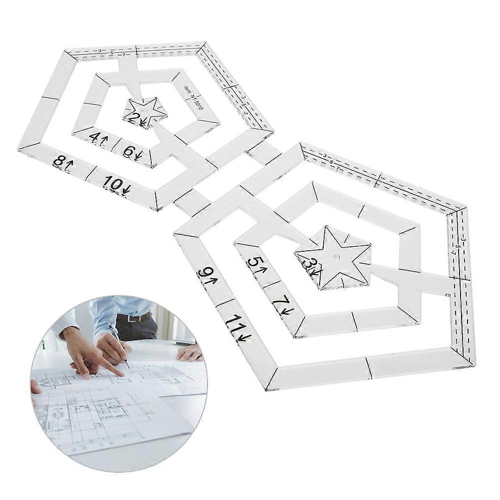Double Pentagon Quilting Rulers Transparent Acrylic DIY
Patchwork Sewing Drawing Tool