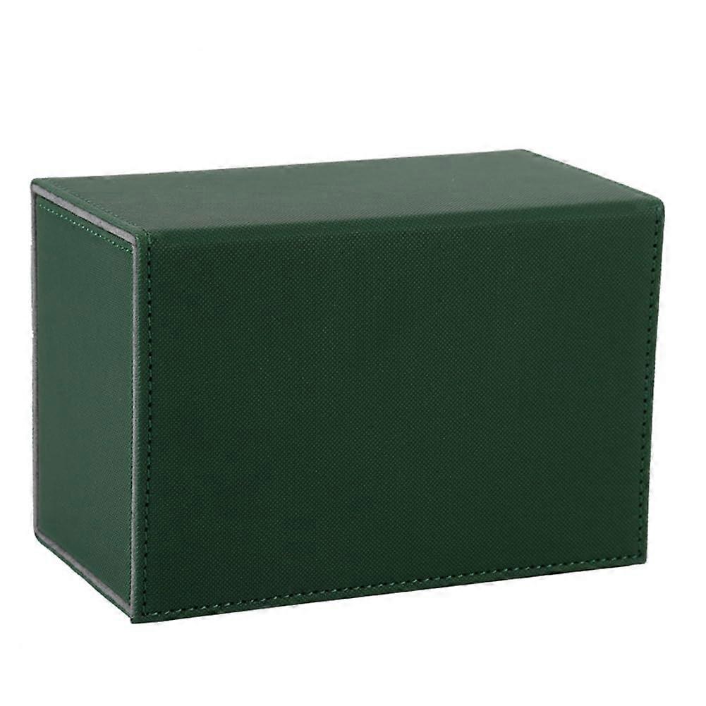 Card Game Box With Hinged Dice Compartment For Card Games Storage Green