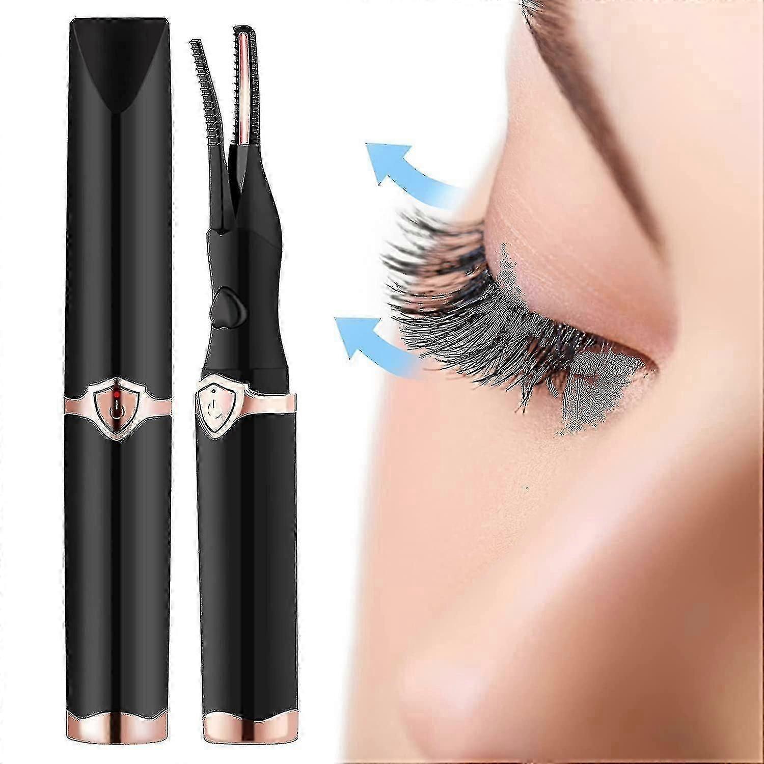 Electric Heated Lash Curler,2 In 1 Clip-type Usb Rechargeable Eyelash Curlerblackssxjv