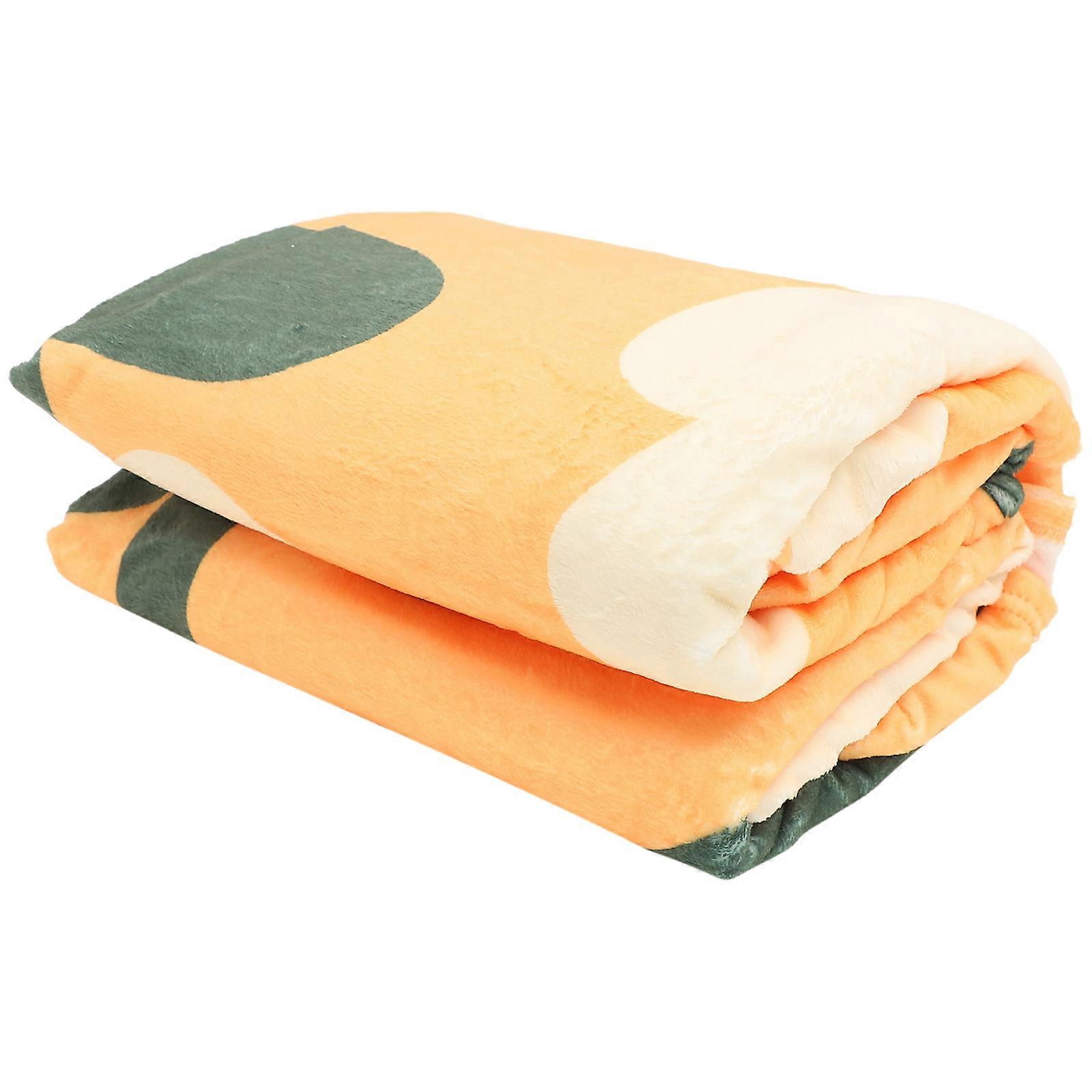 Oversized Throw Blanket Bed Use 200X150cm Orange Warmth 1Set