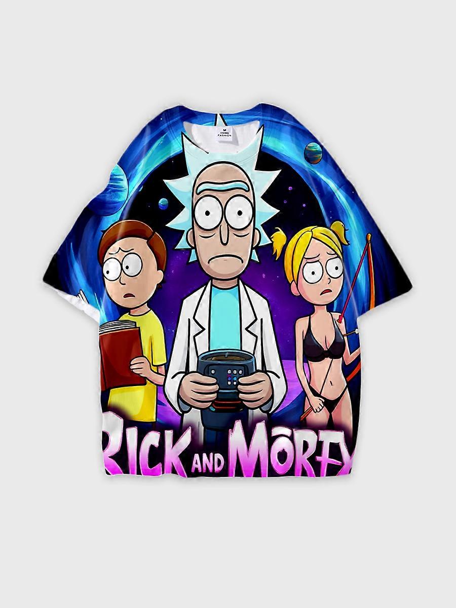 T-shirt round neck Animation Character Pattern loose short sleeve P1022