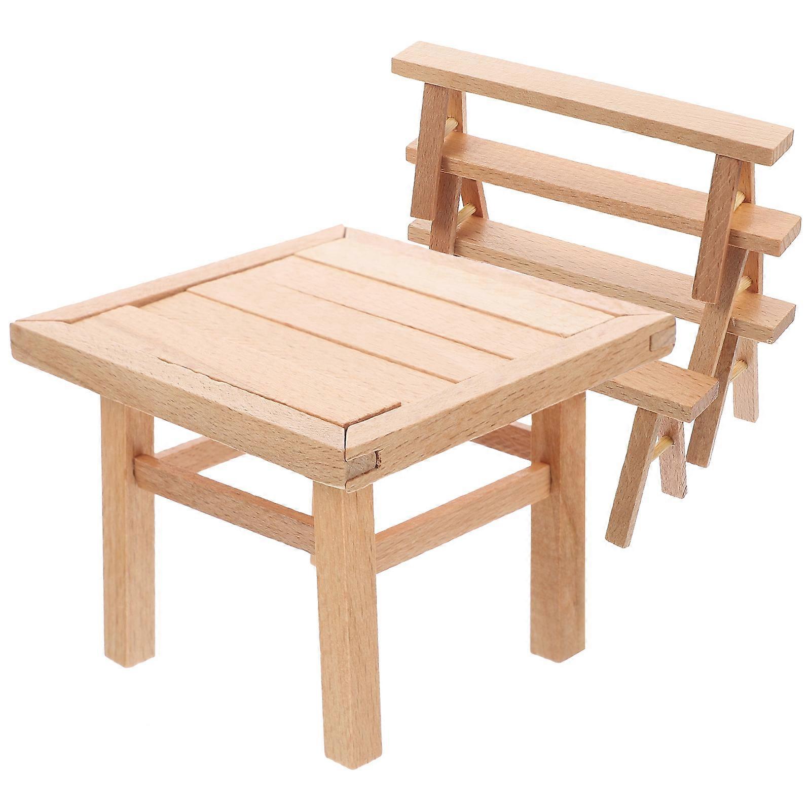 Mini House Furniture Set DIY Assembly Toy Beige Color Smooth Surface Hand Coordination Practice 9.4x9.4x7.5CM 1Set