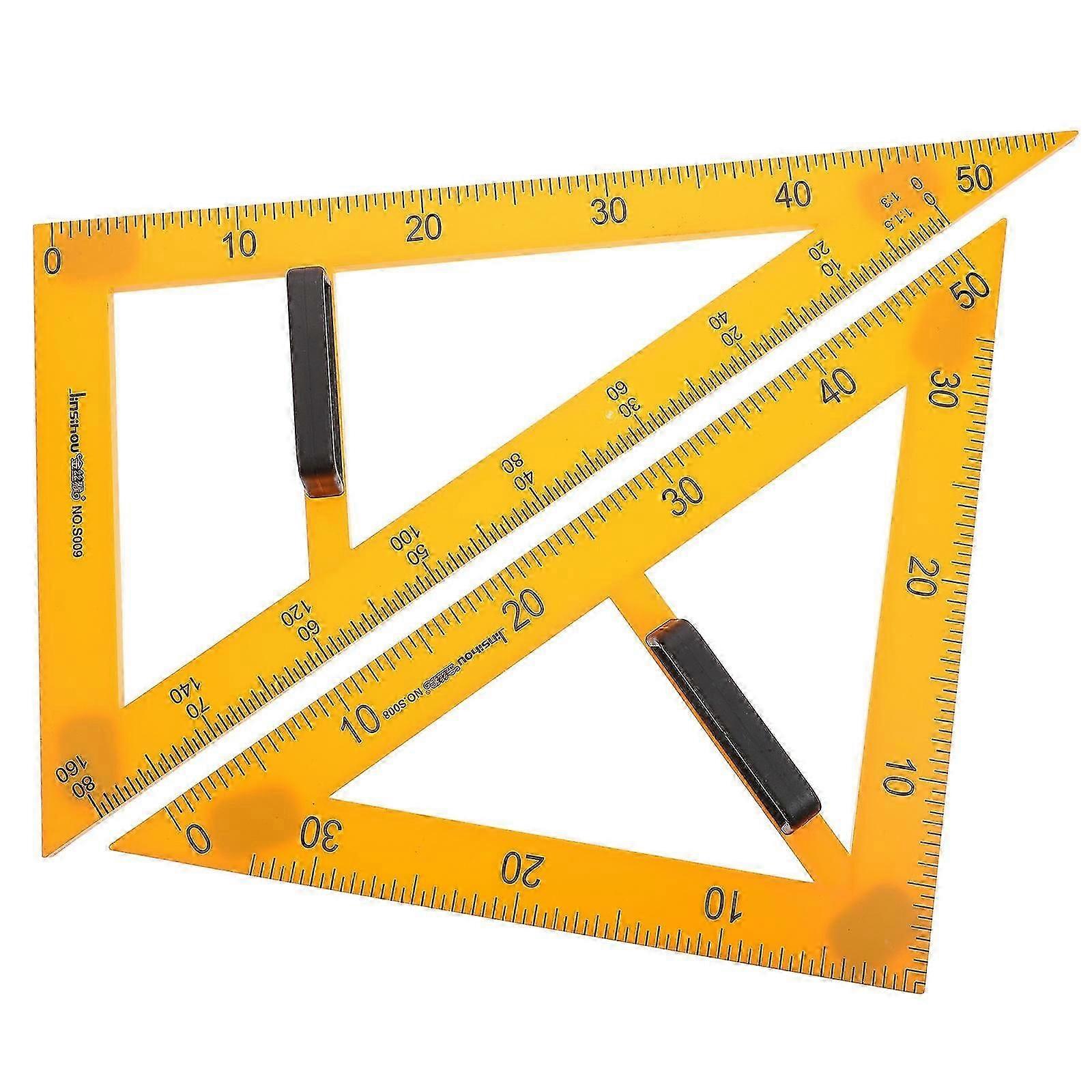 Triangle Set Math Magnets Teaching Tools Plastic Geometry Problem Solving 57X33.2CM Yellow 2Pcs