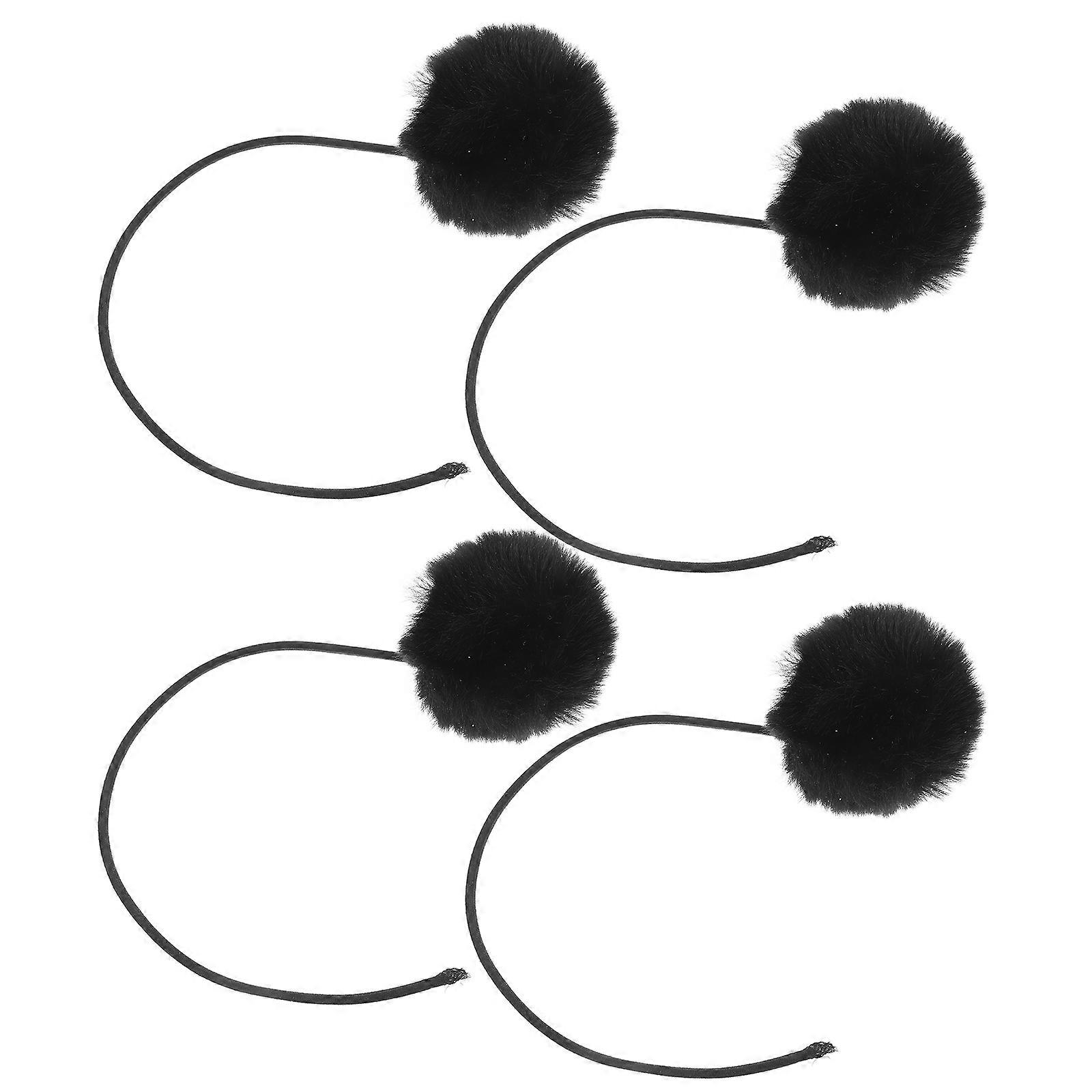 Plush Cat Trees Hanging Bell Ball Toy for Interactive Play 4Pcs Pack