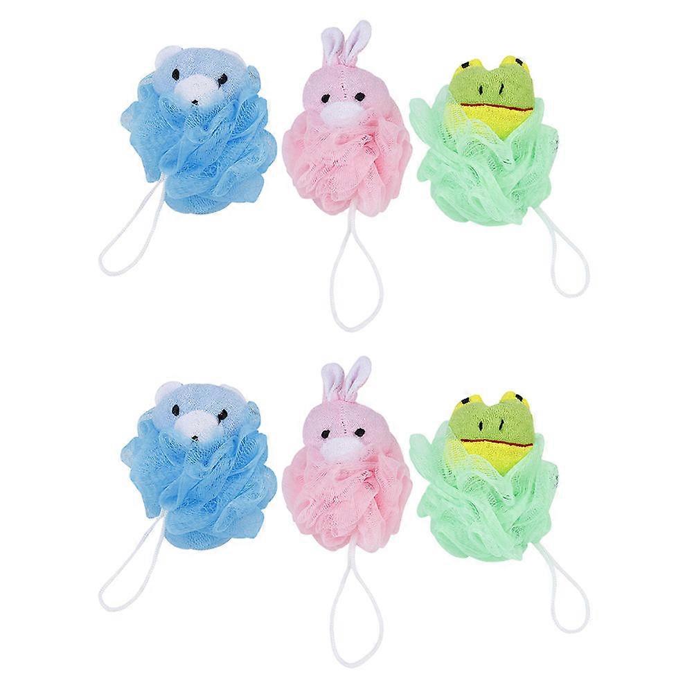 Household Bath Balls 6 Pcs Assorted Color Designed For Body Exfoliating Comfortable Bathing Supplies