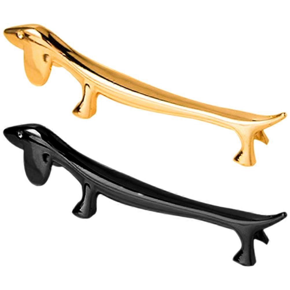 Dog Shape Chopstick Holder for Kitchen Zinc Alloy Assorted Color 2 Pieces