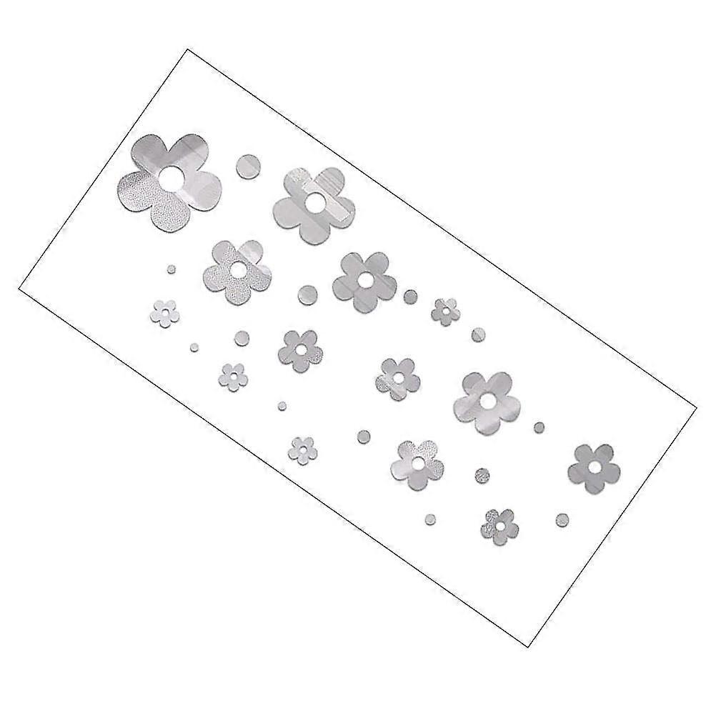 Autocolant în formă de floare acrilică autocolant de perete modern pentru pepinieră 15,5 x 15,5 x 0,1 cm Argint Decorațiuni pentru casă 1 set