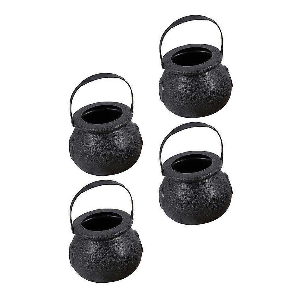 4pcs Halloween Candy Storage Jars Black Witch Creative Snack & Party Decoration Container Set