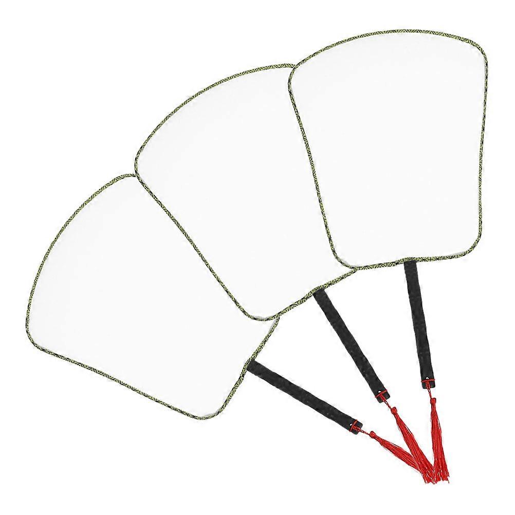 Unfinished Handheld Fan Chinese Style For Diy Projects And Family Bonding 3Pcs