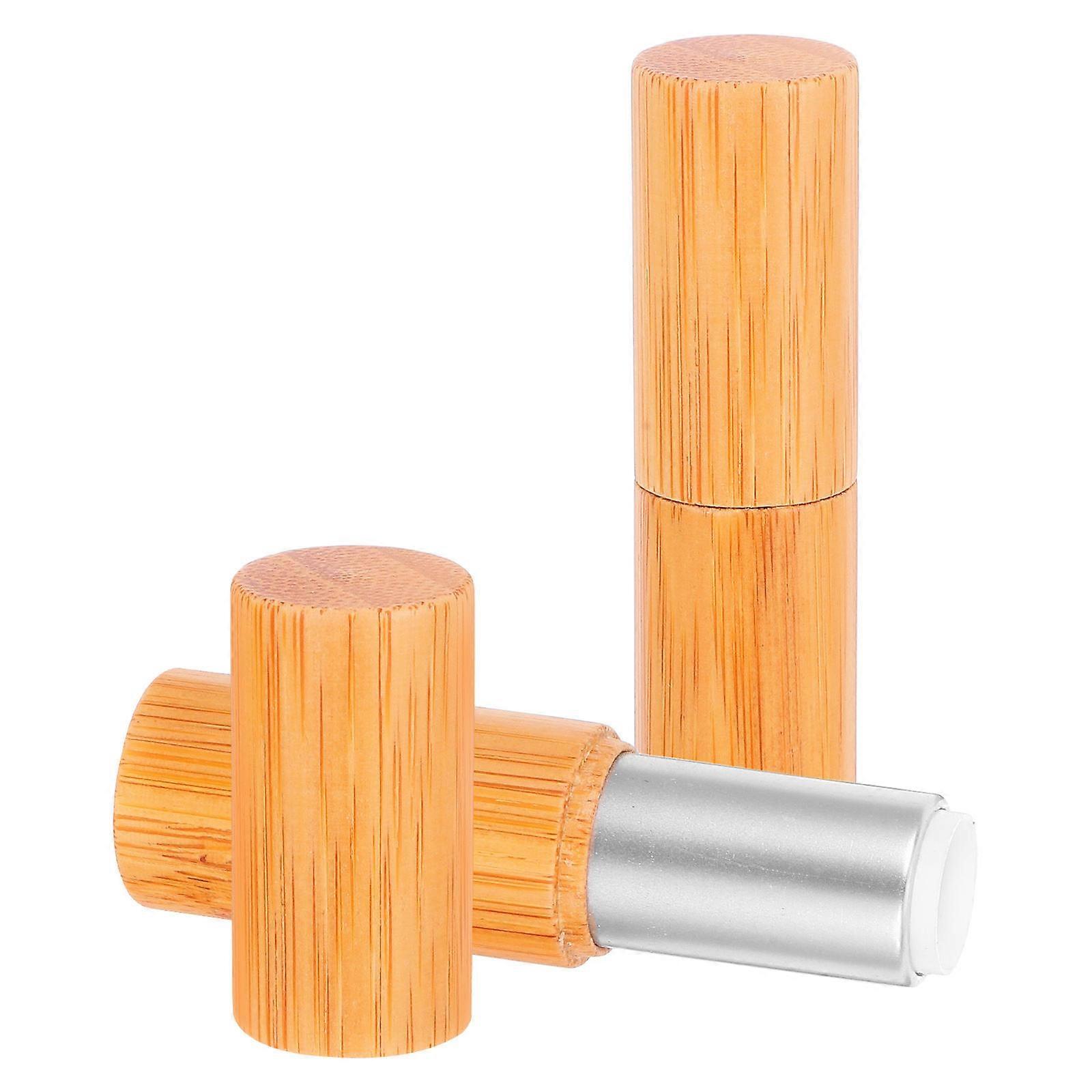 Empty Bamboo Lipstick Balm Tubes for Refilling 3. Stylish Lightweight Plastic Containers Assorted Color