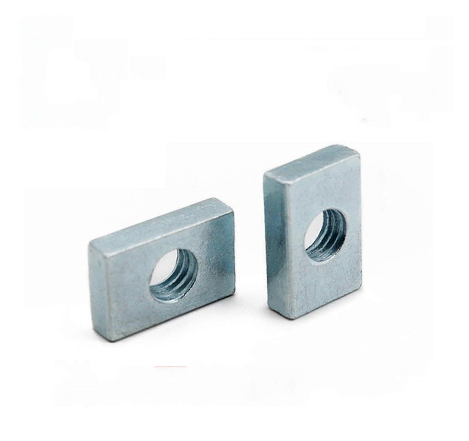 50pcs Square Nuts M5 M6 M8 Rectangular Nuts GB39 Aluminum Profile Accessories Slider Block Thin Carbon Steel Counter Nut (M6x20x10x4)