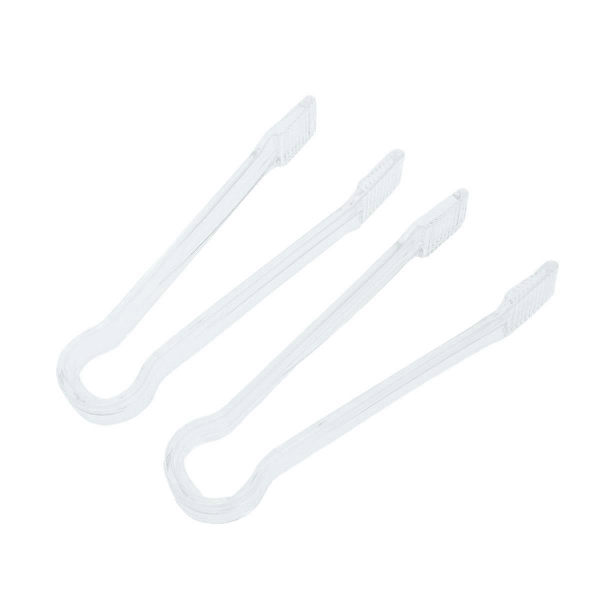 Transparent Acrylic Ice Tongs for Kitchen Use Serving Tongs with Wave Clamping Design 2pcs