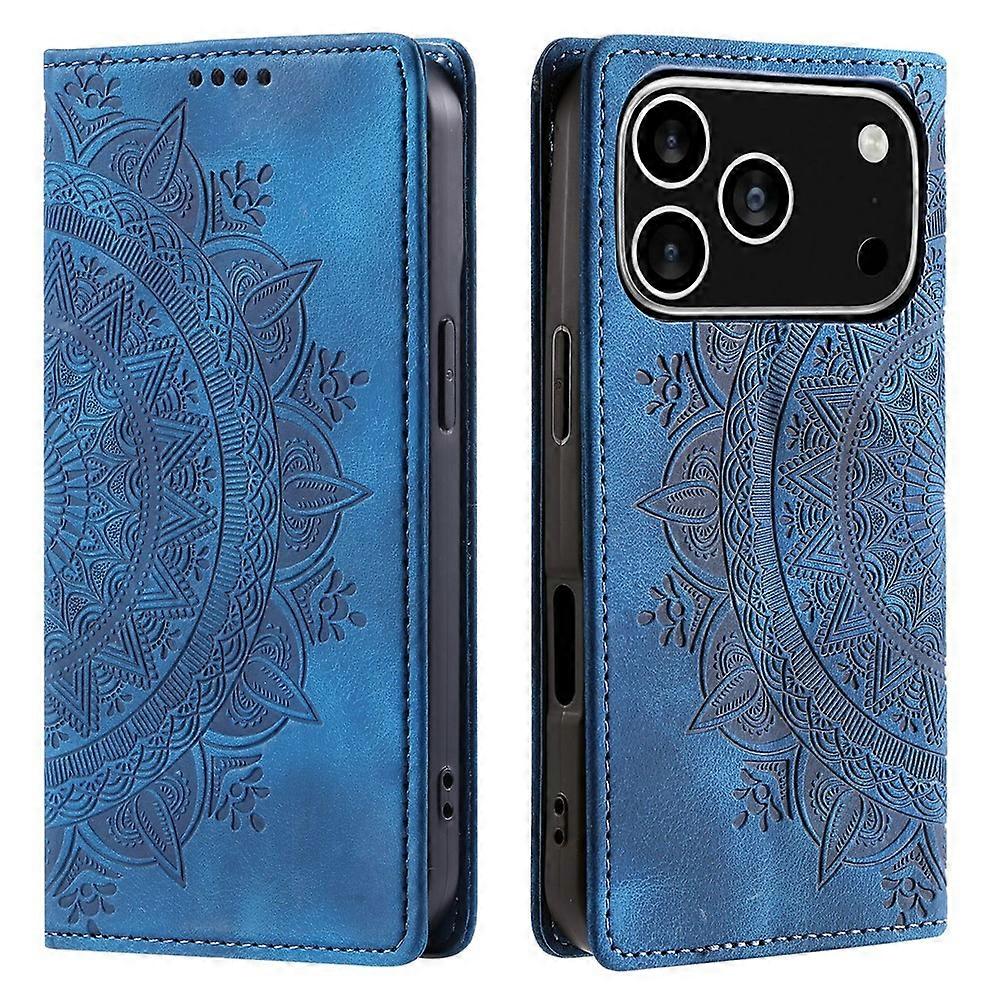 Compatible For iPhone 17 Pro Case Magnetic Closing Leather Phone Cover Pattern Imprinted