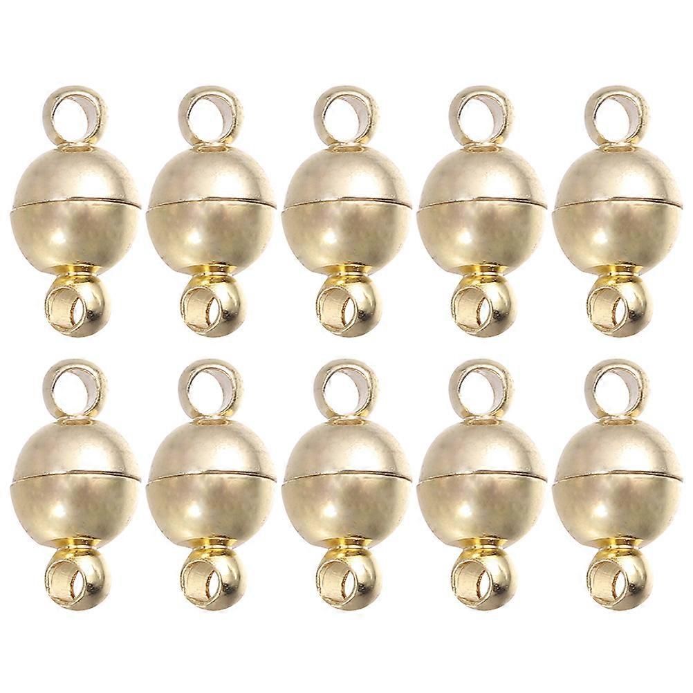 10 قطع مشابك المجوهرات المغناطيسية الذهبية أسطوانية للمجوهرات DIY صنع مثالية لصانعي المجوهرات