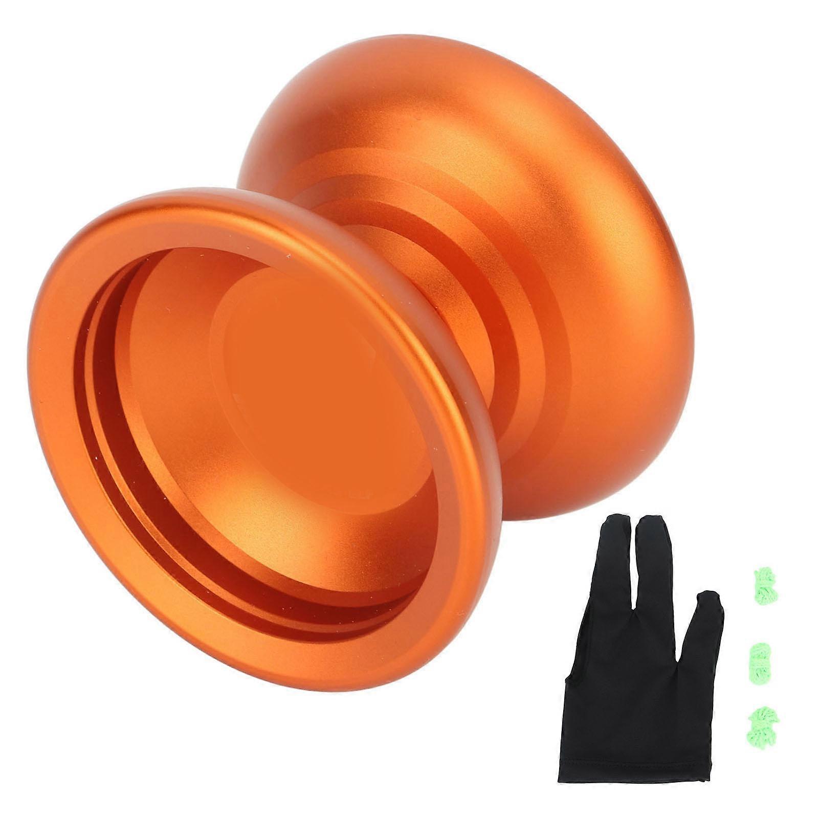 Kids Yoyo Toy Unresponsive Bearing Strong nce Stable Rotation Alloy Yoyo Ball with Glove Strings Orange