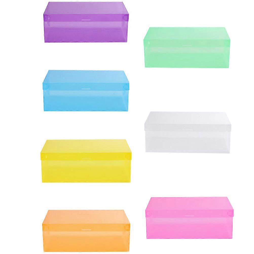 Clear Plastic Shoe Storage Boxes with Stackable Design and Transparent Cover for Home Use 7 Pieces