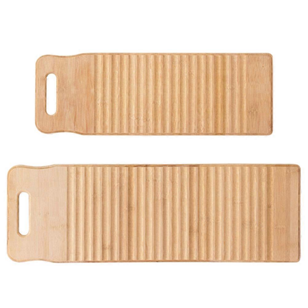 Small Washboard For Washing Clothes 2Pcs Old Fashioned Bamboo Laundry Tool 40x15cm Beige