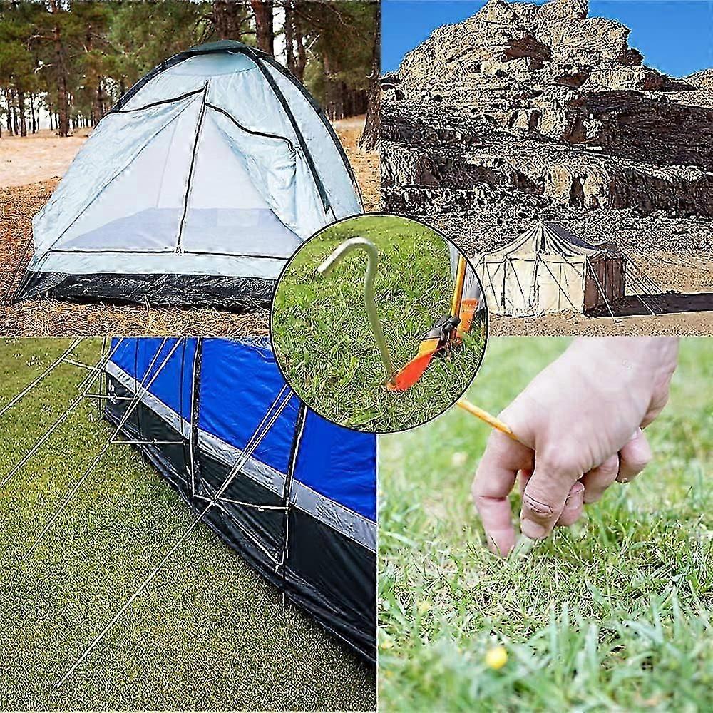 أوتاد خيمة التخييم ، أوتاد الخيمة ، أوتاد الخيمة ، 14 قطعة مسامير خيمة ، أوتاد خيمة من الألومنيوم للتخييم في الهواء الطلق البستنة 18 سم