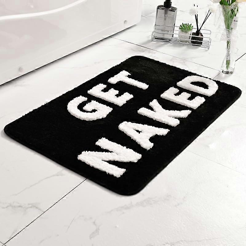 Bath Mat 50 X 80 Cm Non-Slip Microfibre Washable Absorbent Soft Shower Mat Black
