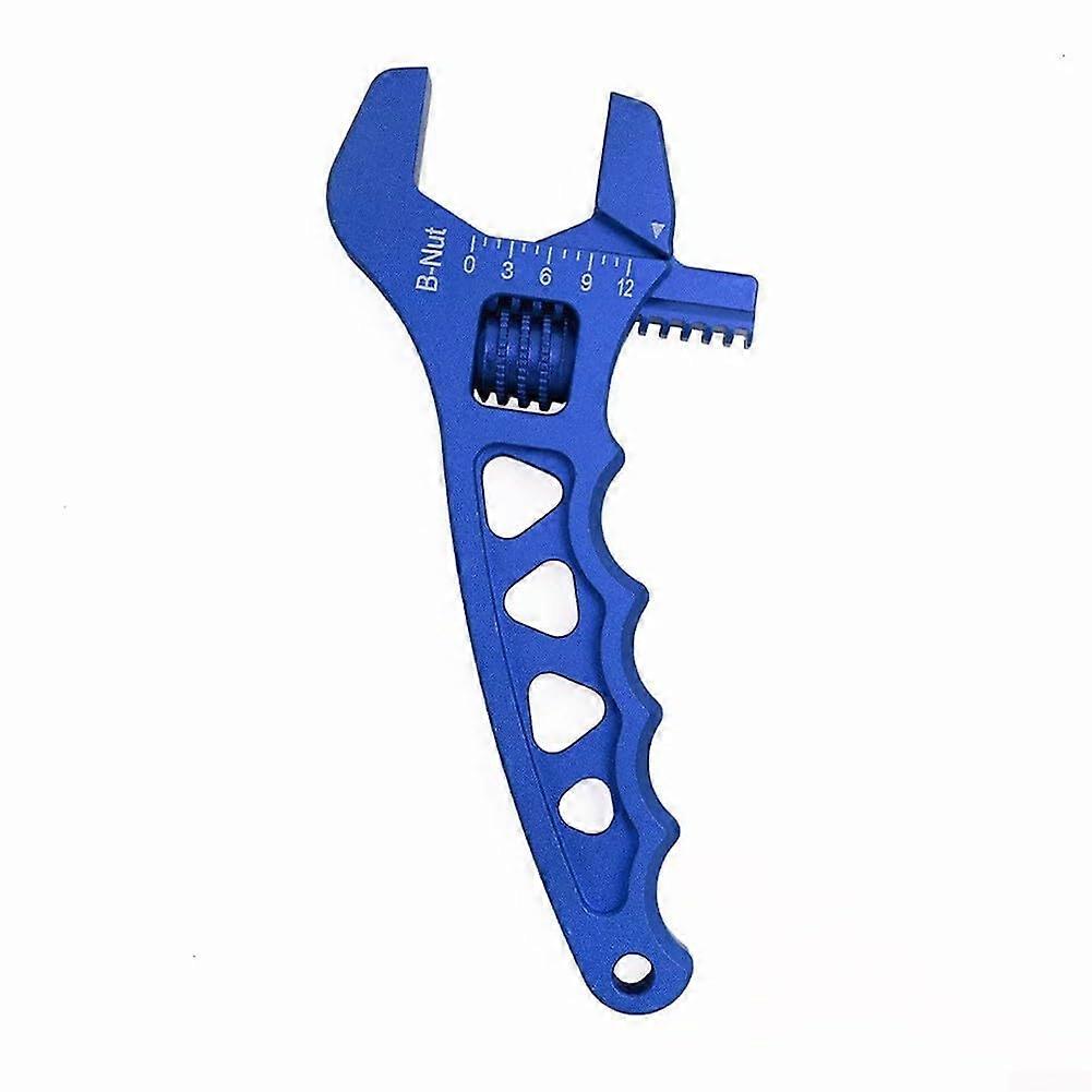 Adjustable Wrench for Hose Fittings, Compact Design with Ergonomic Grip, Blue, Durable Material, Versatile Size