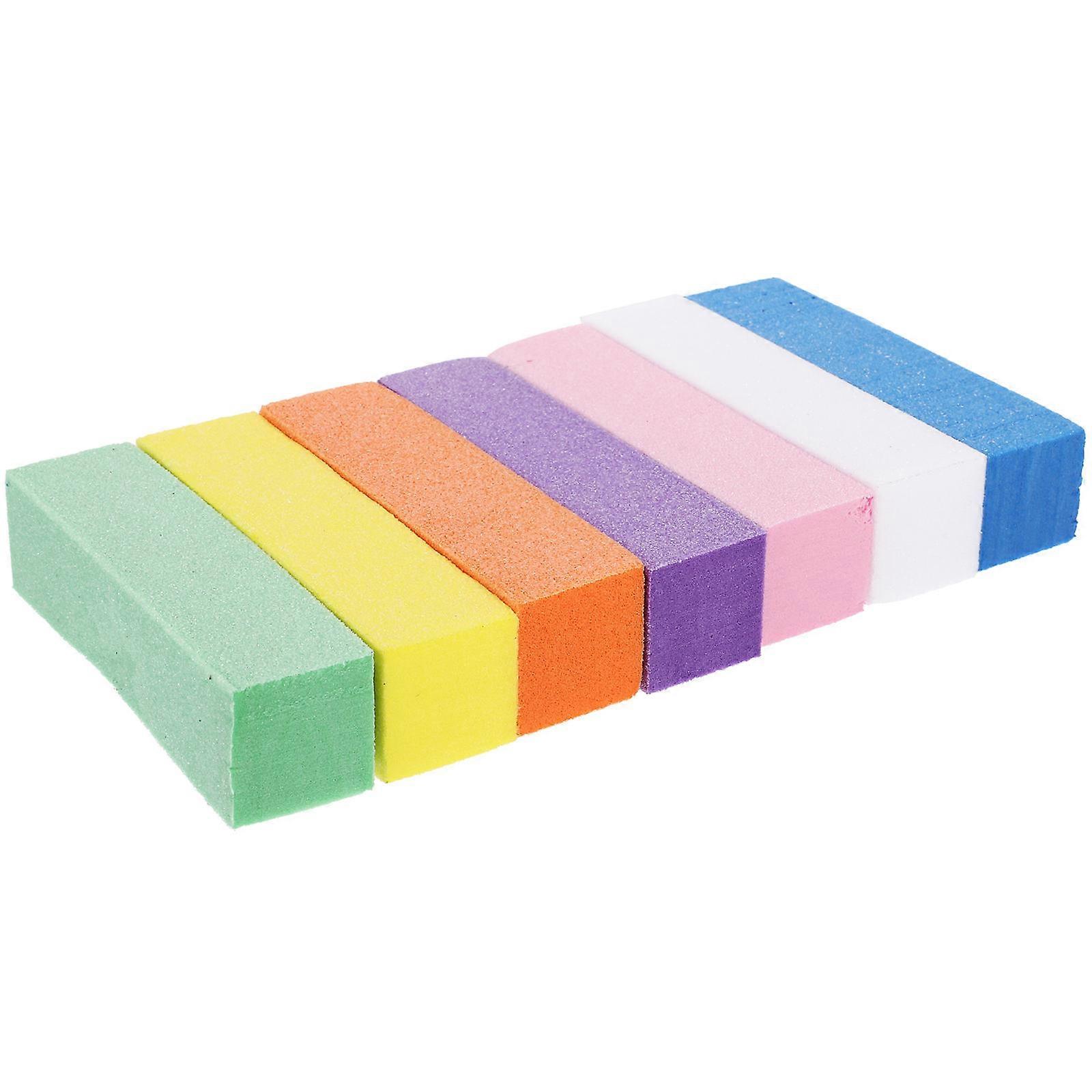 Sponge Nail Files for Polishing 7 Pieces Assorted Color Lightweight and Portable Manicure Tools