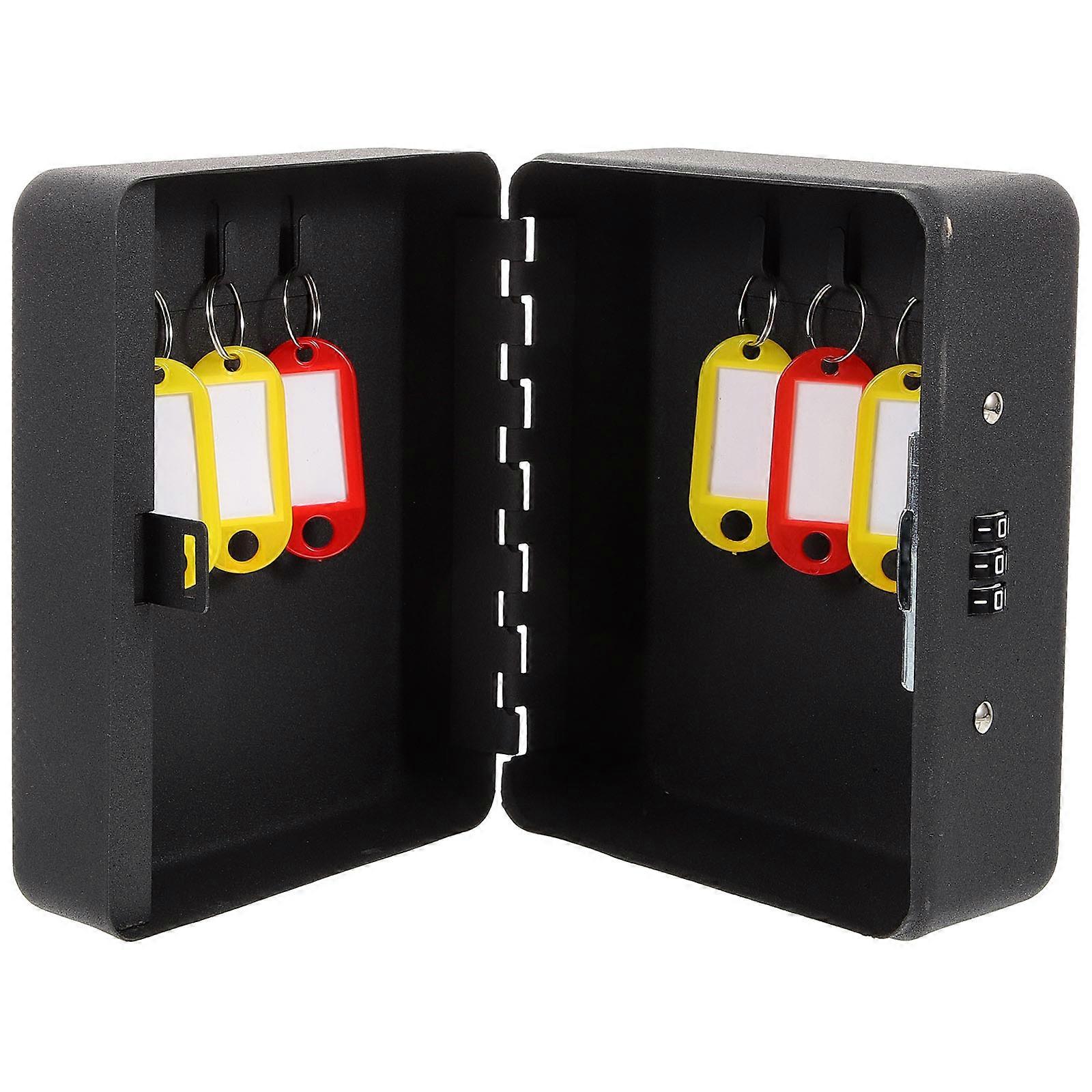 Wall Mounted Key Cabinet with Password Lock, Secure Storage Organizer, Theft Resistant Lock Box for Management