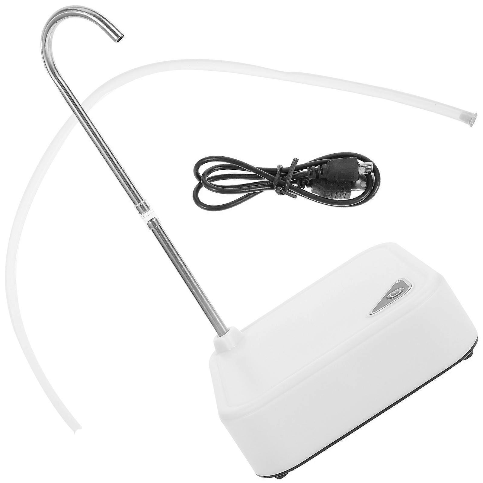 Electric Water Bottle Pump for Home Use Compact Desktop Water Dispenser in White Made of PP