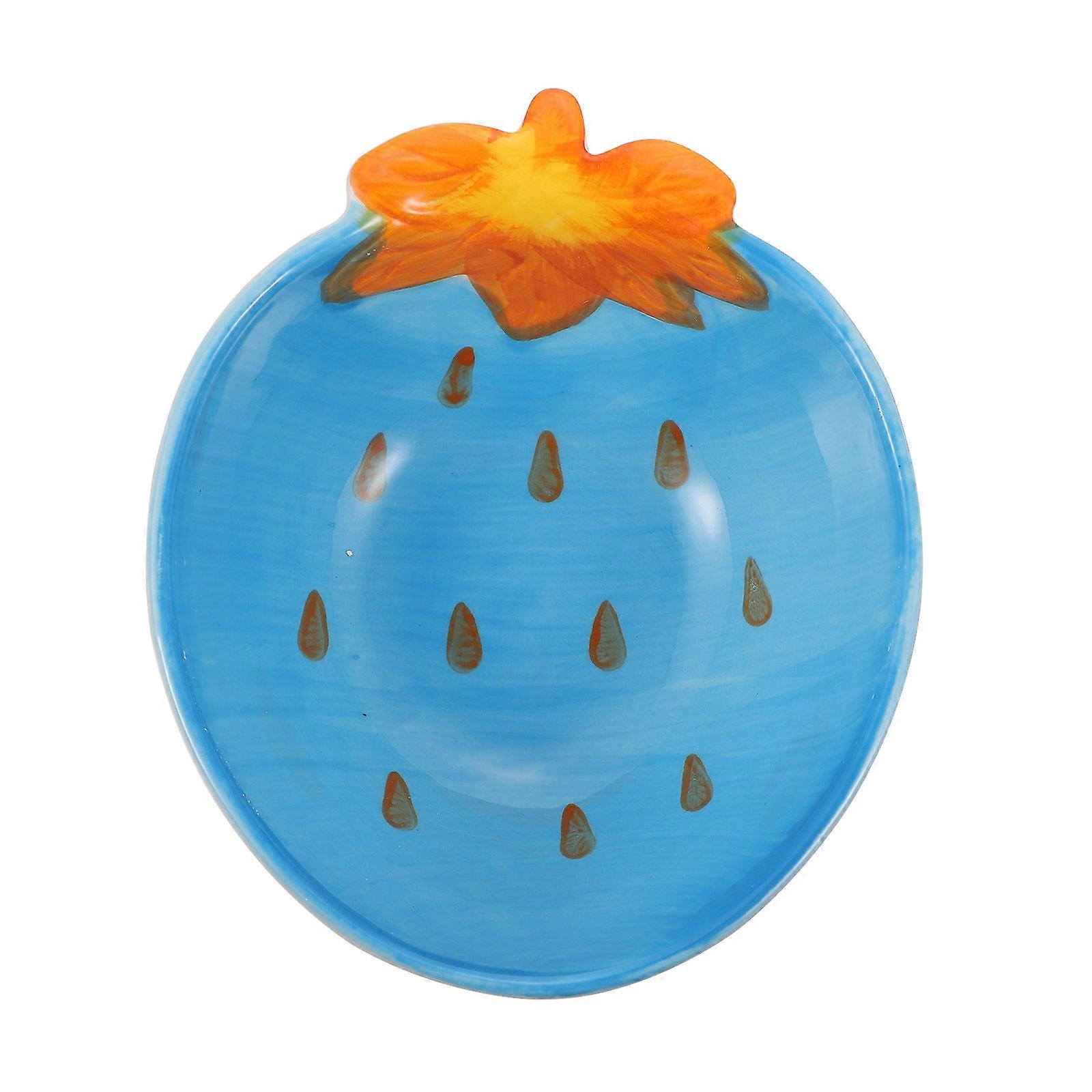 Ceramic Fruit Shape Bowl Children Kitchen Supply Blue Material for Food Serving 1Pcs