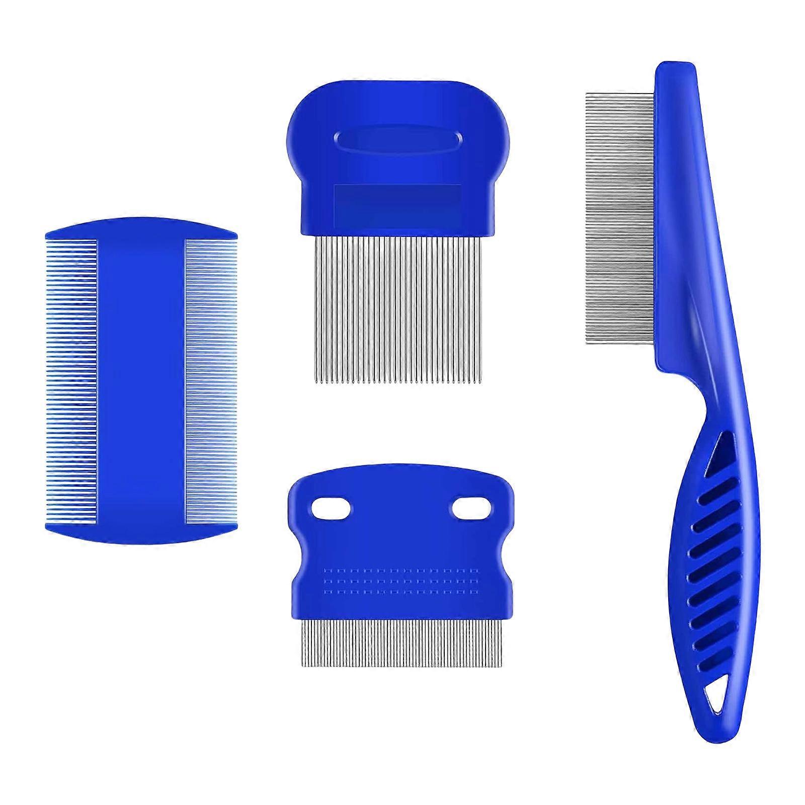 Efficient Fleas Removal Comb 4PCS For Kittens And Small Dog with Stainless Steel Fine Teeth Home Use Pet Grooming Tool Multicolor