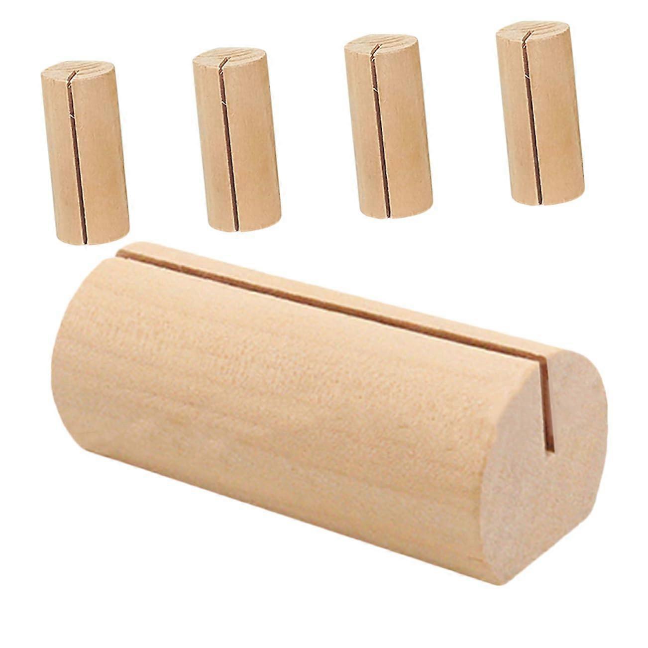 Wooden Card Holder 5-Piece Set Multifunctional Space-Saving Table Card Holders for Office and Home Handmade Photo Stands