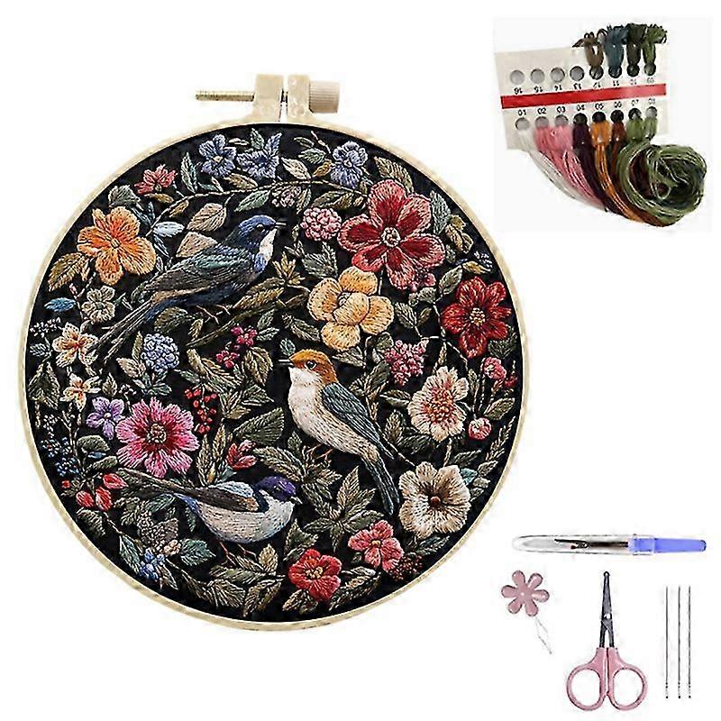2025 DIY Embroidery Kit Needlework Printed Pattern For Beginner Flower Pattern Cross Stitch Set Handmade Sewing Craft Home Decor