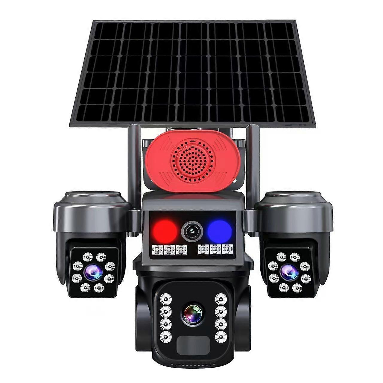 Caméra solaire WiFi/4G Trois yeux et deux images Caméra PTZ solaire extérieure à circuit fermé 1080P -CAN