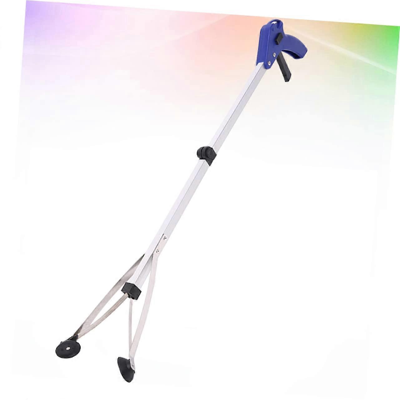 Foldable Trash Collector Tool - Multifunctional Garbage Grabber, White Aluminium Alloy, Lightweight Waste Picker