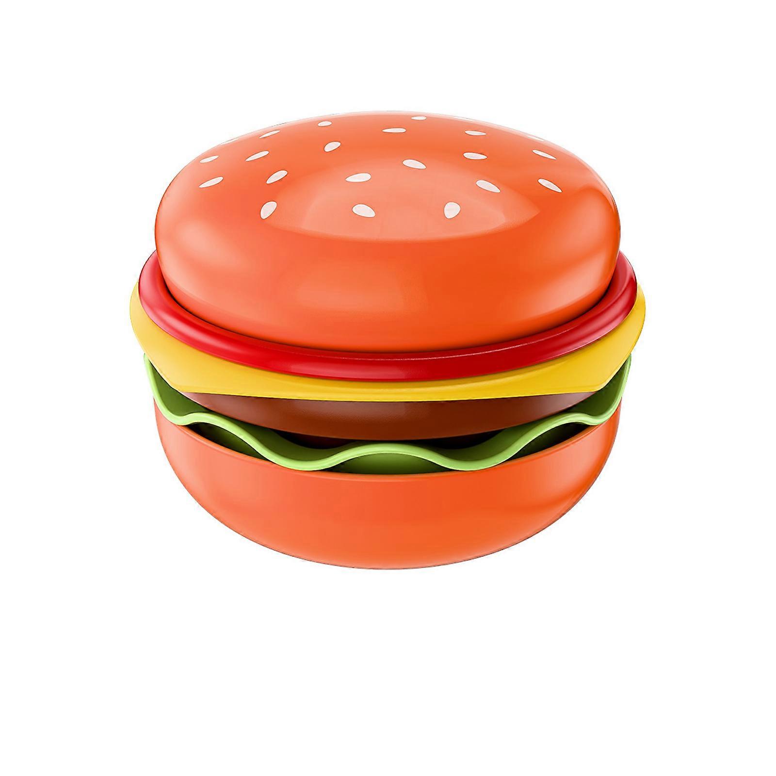 5 Ceramic Plates Bowls Set with Creative Hamburger Pattern Scratch Resistant Surfaces Perfect Gift for Food Lovers Multicolor