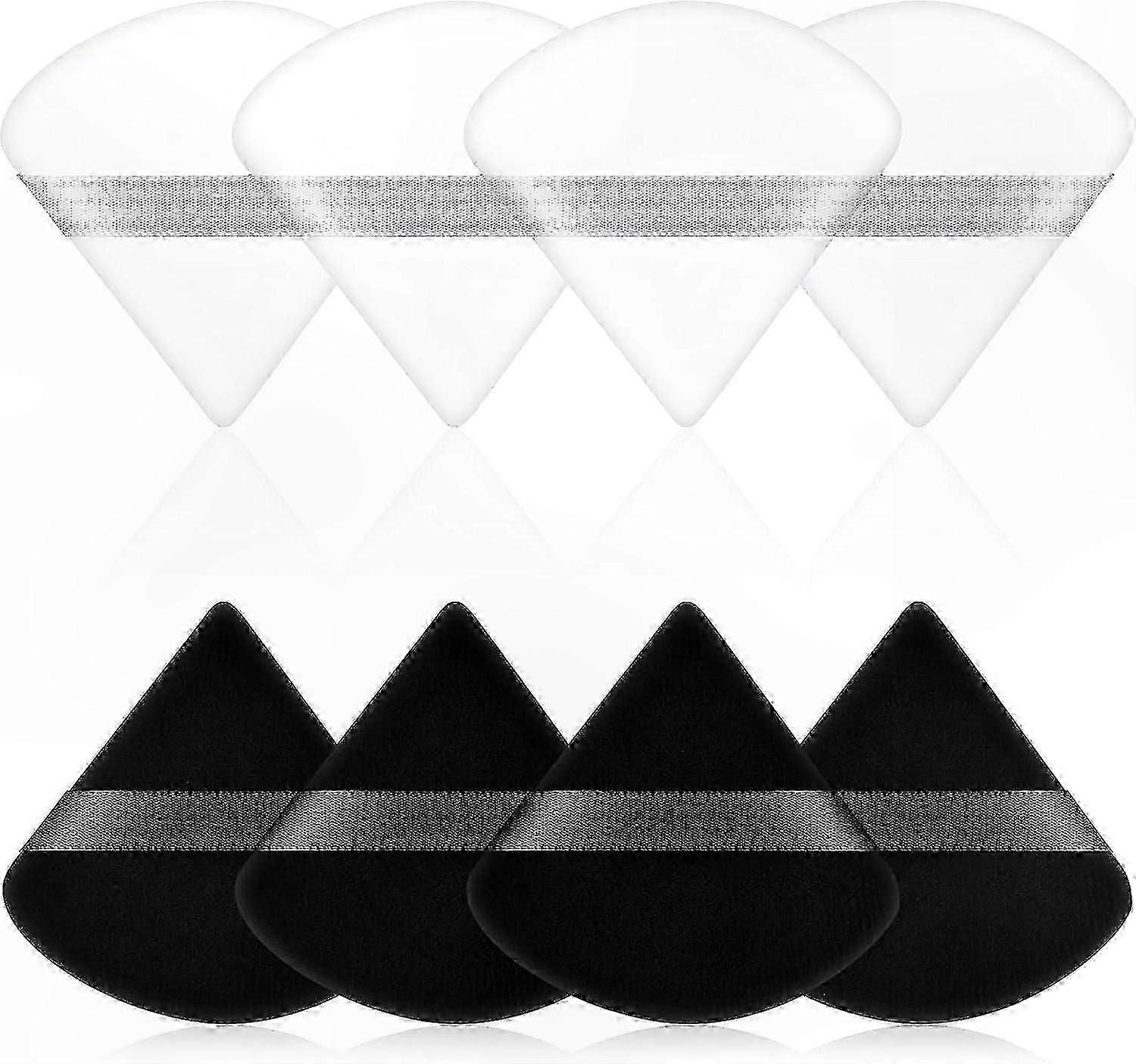 8-Pack Soft Cotton Triangle Puffs for Makeup Application