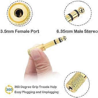 Quarter Inch Adapter, 6.35mm (1/4 Inch) Male to 3.5mm (1/8 Inch) Female