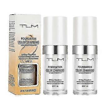 2stk TLM fejlfri farve skiftende foundation makeup hudfarve matchende concealer