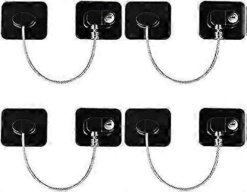 Refrigerator Lock, Baby Proof Cabinet Locks with Keys, Child Safety Locks for Cabinets 4 Pack
