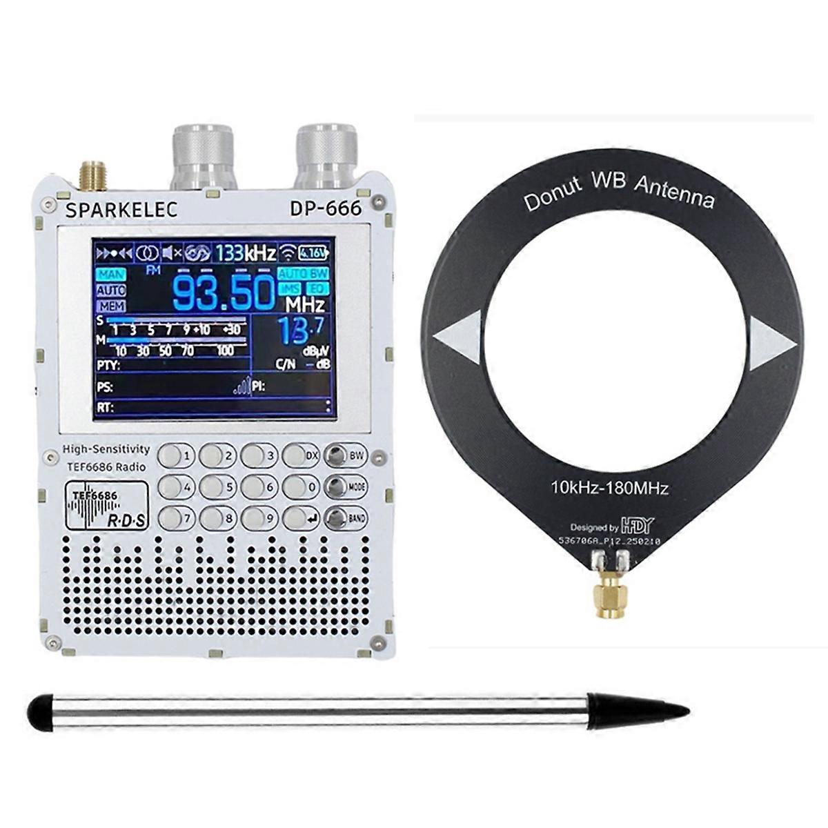 TEF6686 Full Band Radio 2.8-Inch IPS Touch Screen High Sensitivity Receiver Full Band FM LW MW SW R
