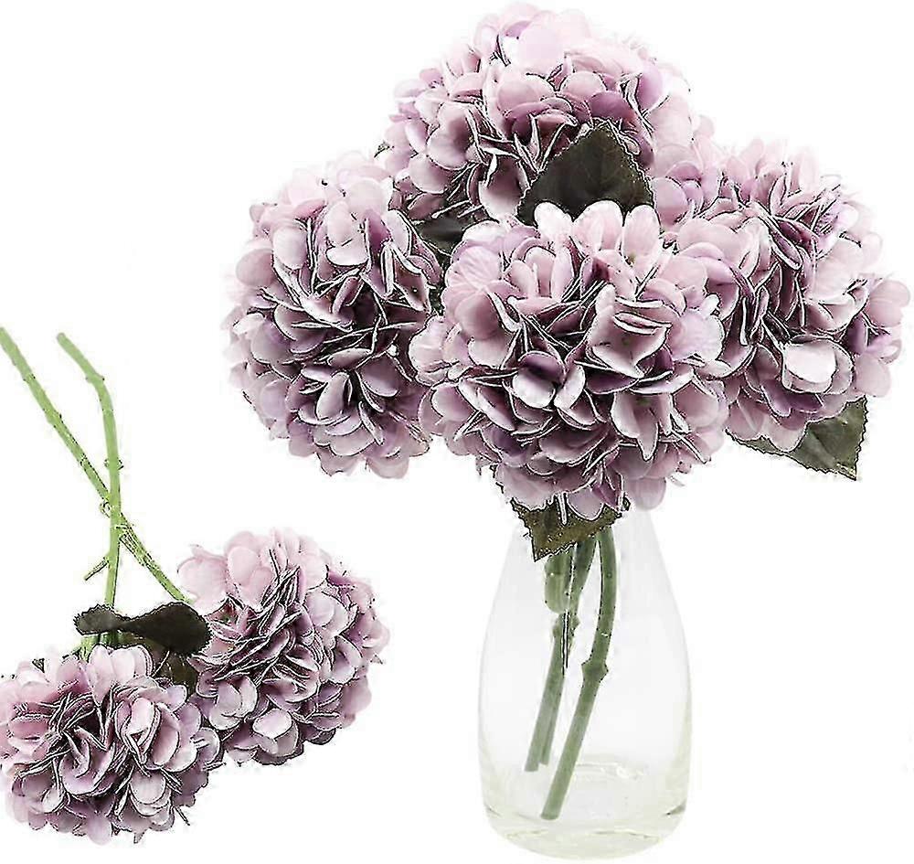 4 Heads Artificial Hydrangea Flowers, Acsergery Elegant Hydrangea Bouquet, Acsergery Simulation Plant Gift
