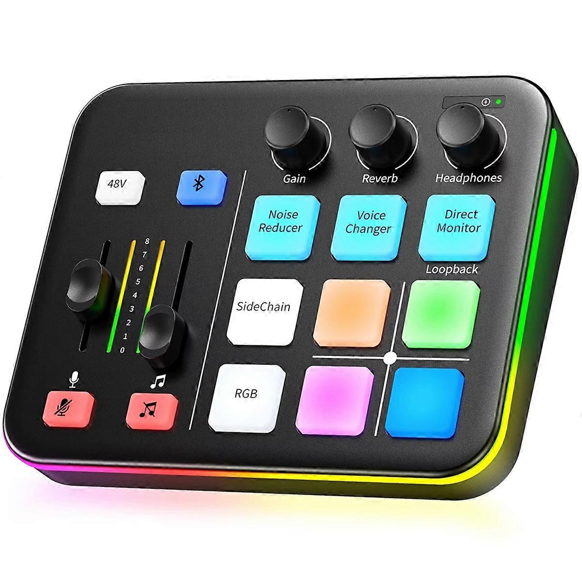 G1 NEO Gaming Audio Mixer,Custom Sound Effects RGB Streaming with XLR Microphone Audio Interface,fo