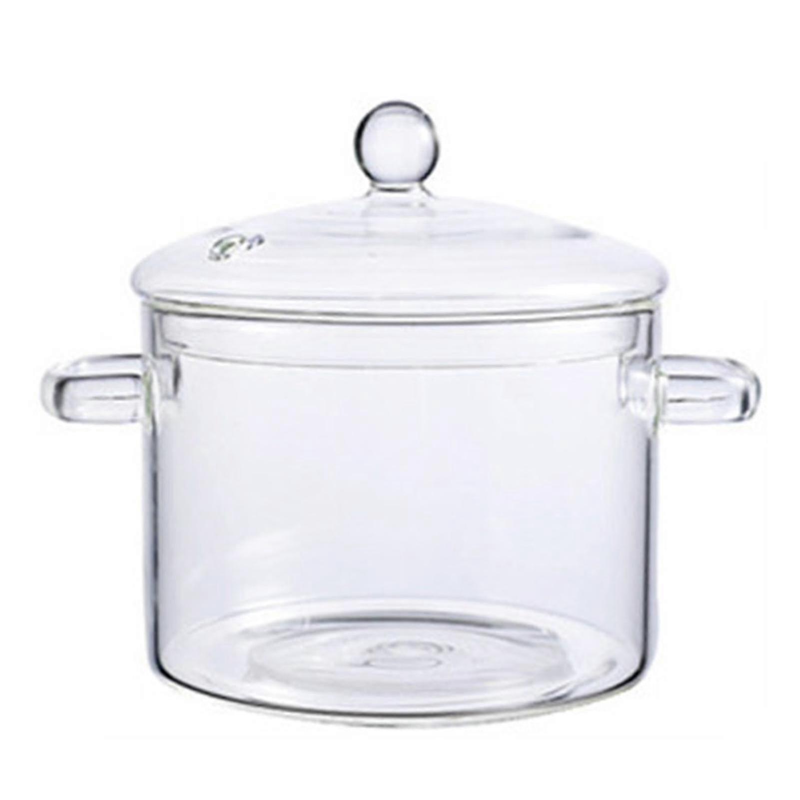 Clear Glass Cooking Stovetop Pots Thicker And Heavier Upgraded Glass Pot For Use On Open Flames And Gas Stovetops--1900ml